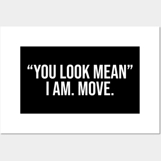 You Look Mean I Am Move Shirt Funny Mom Shirt Funny Shirts For Women Sarcastic Posters and Art